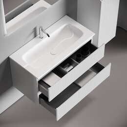 Тумба подвесная с раковиной Sancos Snob T 90 см SNT90W, Bianco (раковина Grace CN7019) фото 