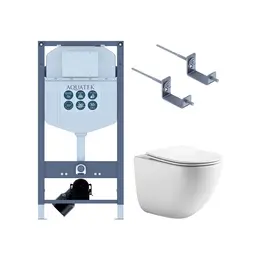 Инсталляция с подвесным унитазом комплект SET AQUATEK ГЕЛИОС INS23 (рама AQUATEK Standard INS-0000023+ крепление KKI-0000002 +унитаз AQ1993T-00 ГЕЛИОС + с тонким сиденьем soft-close) фото 