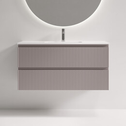 Тумба подвесная с раковиной-столешницей Sancos Snob R 390 100 см SNR100/39SM, Doha soft (раковина Compact CN7027) фото 