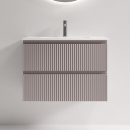 Тумба подвесная с раковиной-столешницей Sancos Snob R 390 70 см SNR70/39SM, Doha soft (раковина Compact CN7029) фото 