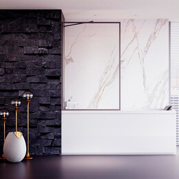 Шторка для ванны Veconi Palau 50 см PL85GR-50-01-C8, брашированный графит/прозрачное фото 