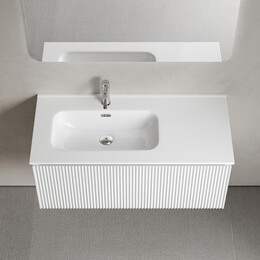 Тумба подвесная с раковиной-столешницей Sancos Snob R 1.0 100 см SNR1.0100LW, Bianco (раковина Element CN7003L) фото 