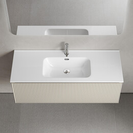 Тумба подвесная с раковиной-столешницей Sancos Snob R 1.0 120 см SNR1.0120CE, Beige soft (раковина Element CN7006) фото 
