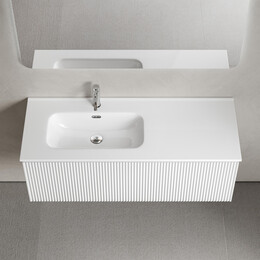 Тумба подвесная с раковиной-столешницей Sancos Snob R 1.0 120 см SNR1.0120LW, Bianco (раковина Element CN7006L) фото 