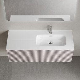 Тумба подвесная с раковиной-столешницей Sancos Snob R 1.0 120 см SNR1.0120RSM, Doha soft (раковина Element CN7006R) фото 