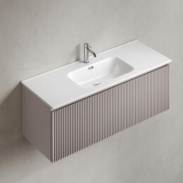 Тумба подвесная с раковиной-столешницей Sancos Snob R 1.0 120 см SNR1.0120SM, Doha soft (раковина Element CN7006) фото 