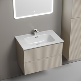 Тумба подвесная с раковиной-столешницей Sancos Snob R 70 см SNR70CE, Beige Soft (раковина Element CN7007) фото 