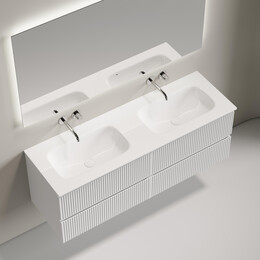 Тумба подвесная с раковиной-столешницей Sancos Snob R 140 см SNR70W, Bianco (раковина Grace CN7022wx) фото 