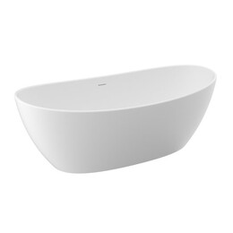 Ванна отдельностоящая BelBagno Solid Surface 180х85 см BB-UNIQUE-180-85-64-SSB, белый матовый фото 