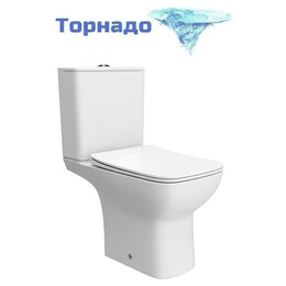 Унитаз-компакт безободковый BelBagno ROMANO -TOR BB2803CP/T-TOR/SC с тонкой крышкой микролифт (система смыва Торнадо) фото 