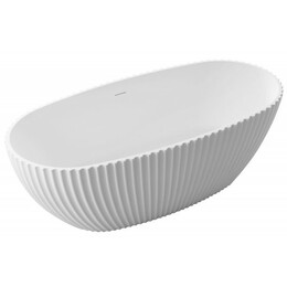 Ванна отдельностоящая Cezares Solid Surface 170x80 см CZR-BELLAGIO-170-80-56-SSB, белый матовый фото 