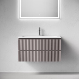 Тумба подвесная с раковиной Sancos Snob R 90 см SNR90SM, Doha soft (раковина Grace CN7019) фото 