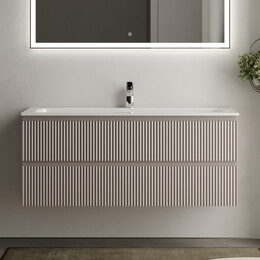 Тумба подвесная с раковиной Sancos Snob R 120 см SNR120SM, Doha soft (раковина Grace CN7017) фото 