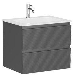 Тумба подвесная с раковиной Sancos Folk 60 см FL60GS, Grey soft (раковина Grace CN7011) фото 