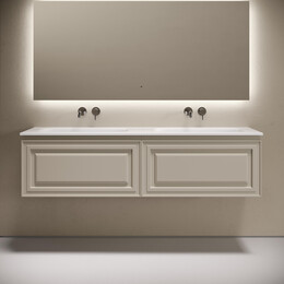 Тумба подвесная с раковиной-столешницей Sancos Very 160 см VR80CE, Beige soft (раковина Grace ​CN7023wx​) фото 