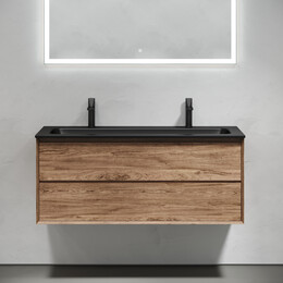 Тумба подвесная с раковиной Sancos Nature 2.0 120 см MR2.0120ECH, дуб чарльстон (раковина Grace ​CN7016MB) фото 