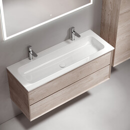 Тумба подвесная с раковиной Sancos Nature 2.0 120 см MR2.0120EG, дуб галифакс натуральный (раковина Grace ​CN7016) фото 