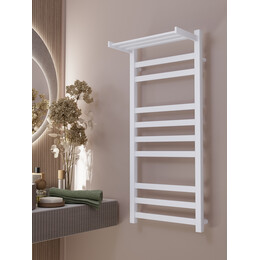 Полотенцесушитель электрический Apextermo Терра с полкой П9 400x1000 мм TR01104WM (скрытое подключение) белый фото 