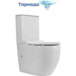 Унитаз-компакт безободковый Art&Max Парма AM6089CPRVTSC с крышкой Soft-close (система смыва торнадо) фото 