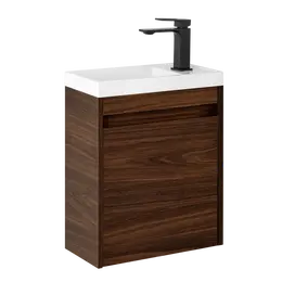 Тумба подвесная с раковиной Art&Max Family-M 40 см Family-M-400-1D-SO-BO (раковина AM-LAV-400-MR-Mini) дуб бурбон фото 