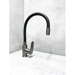 Смеситель для кухни Haiba HB73796-3, оружейная сталь/чёрный фото 