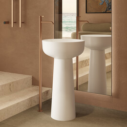 Раковина напольная Solid Surface Vincea 48 см VBS-4SP02MW, белый матовый фото 