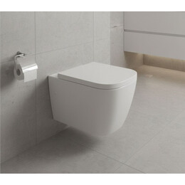 Унитаз подвесной безободковый Grohe Clova Ceramic Square 39908000 с крышкой микролифт фото 