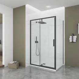 Душевое ограждение Veconi Ottimo 120х70 см OP20B-SP-12070-01-C9, чёрный матовый/прозрачное фото 