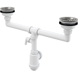 Сифон AlcaPlast A453P для сдвоенной мойки фото 