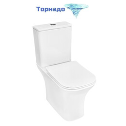Унитаз-компакт безободковый Azario Кона AZ-1315A с тонкой крышкой микролифт (Система смыва Торнадо) фото 