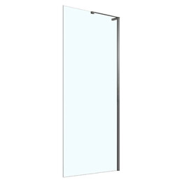 Душевая перегородка Loranto Кронос 120 см AZ-6310-120-BGM-CL (стекло 8 мм) вороненая сталь/прозрачное фото 