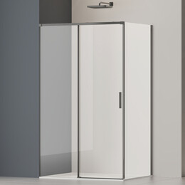 Душевое ограждение Vincea Софт 2 (Soft 2) 130x90 см VSR-3SO29013CLGM, вороненая сталь/прозрачное фото 