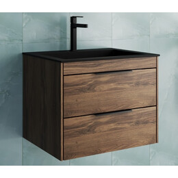 Тумба подвесная с раковиной Vincea Кьяра 2D (Chiara 2D) 60 см VMC-2C2600CO (раковина VCB-13600B) дуб чарльстон фото 