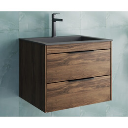 Тумба подвесная с раковиной Vincea Кьяра 2D (Chiara 2D) 60 см VMC-2C2600CO (раковина VCB-13600G) дуб чарльстон фото 