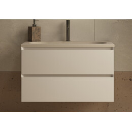 Тумба подвесная с раковиной Vincea Люка Софт-Тач (Luka Soft-Touch) 80 см VMC-2L800MW (раковина VCB-4H800J) матовый белый фото 