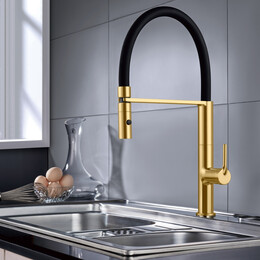 Смеситель для кухни Vincea VKF-114BG, брашированное золото фото 