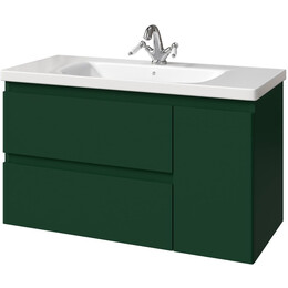 Тумба подвесная с раковиной-столешницей Caprigo Форте 100 см 36115R eml-063.000.00.20, зелёный фото 