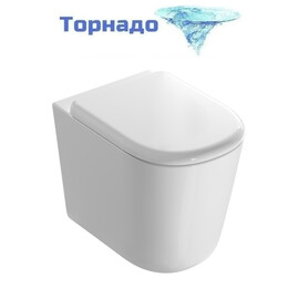 Унитаз приставной безободковый Globo Lalita LT001BI (система смыва Торнадо) фото 