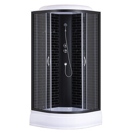 Душевая кабина Loranto Sunway 80х80 см CS-6680-25GB 80, чёрный/серое фото 