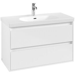 Тумба подвесная с раковиной-столешницей Villeroy&Boch Skyla 100 см C79900VE (раковина 5A51A501) brilliant white фото 