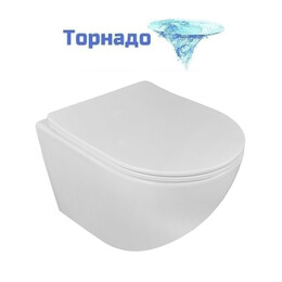 Унитаз подвесной безободковый Azario Эстер AZ-87265 с быстросъемным сиденьем микролифт (Система смыва торнадо) фото 