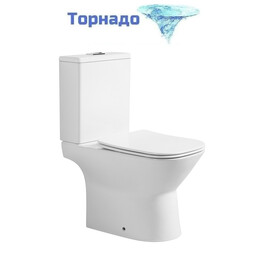 Унитаз-компакт безободковый Abber Rechteck AC1222T с крышкой микролифт (система смыва Торнадо) фото 