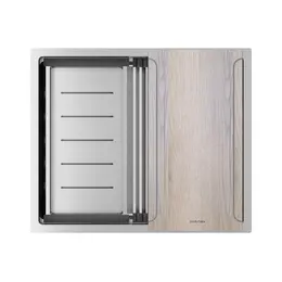 Кухонная мойка Paulmark NEXT-MULTI SINK 54-L UNI 1,2 мм PM785445-L-BS, брашированная сталь фото 