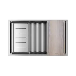 Кухонная мойка Paulmark NEXT-MULTI SINK 74-L UNI 1,2 мм PM787445-L-BS, брашированная сталь фото 