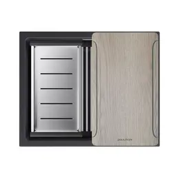 Кухонная мойка Paulmark LUMI-MULTI SINK 55 UNI LU-MULTI 55-BLM, чёрный фото 