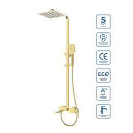 Душевая стойка BelBagno Luce LUC-VSCM-ORO, золото, Цвет производителя: золото фото 