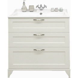 Тумба напольная с раковиной Акватон Леон 80Н см 1A1878K0LBPS0, дуб белый фото 