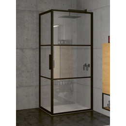 Душевое ограждение Riho Grid GB 201 80х100 см L/R, черный/прозрачное фото 