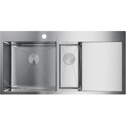 Кухонная мойка Omoikiri AKISAME 100-2-IN-L (4973544) 1,2 мм, нержавеющая сталь, Цвет производителя: нержавеющая сталь матовая фото 