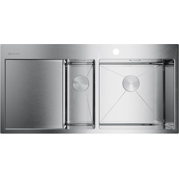 Кухонная мойка Omoikiri AKISAME 100-2-IN-R (4973547) 1,2 мм, нержавеющая сталь, Цвет производителя: нержавеющая сталь матовая фото 